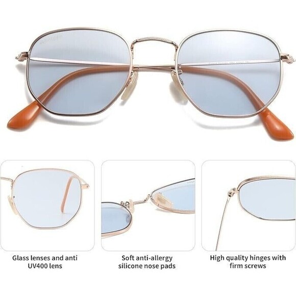 CONRAD RONTGEN Retro hexagon Sunglasses for Women Men Double Bridge UV400 main image 9
